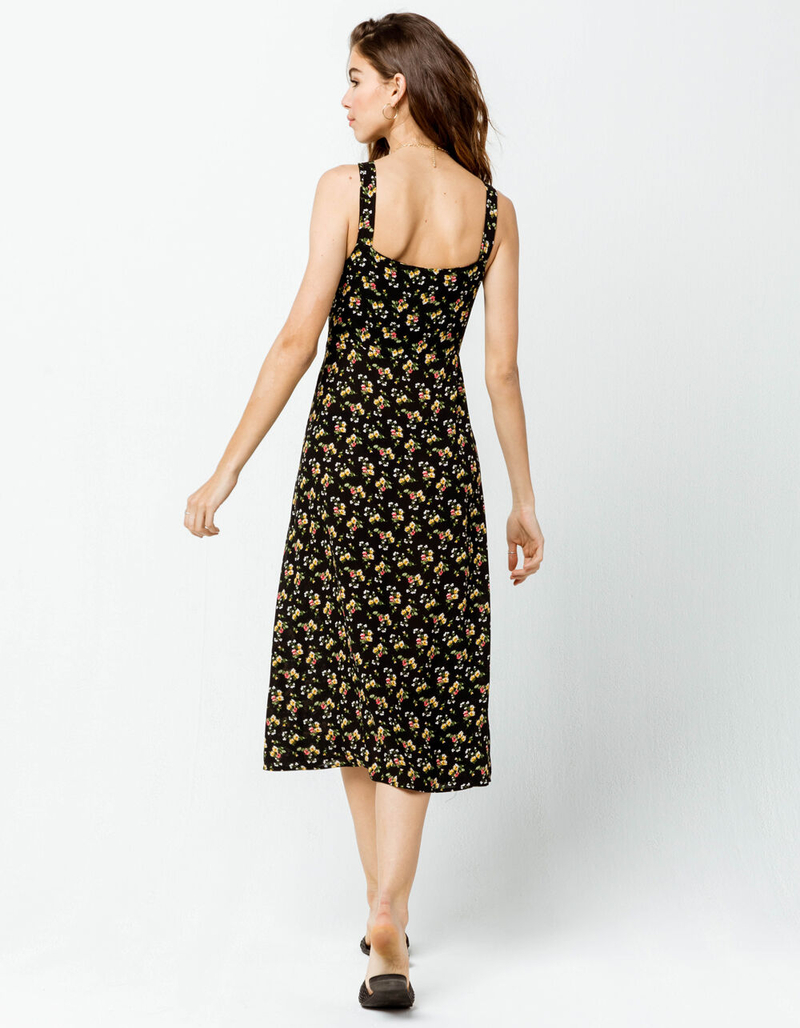 SKY AND SPARROW Floral Button Front Midi Dress image number 2
