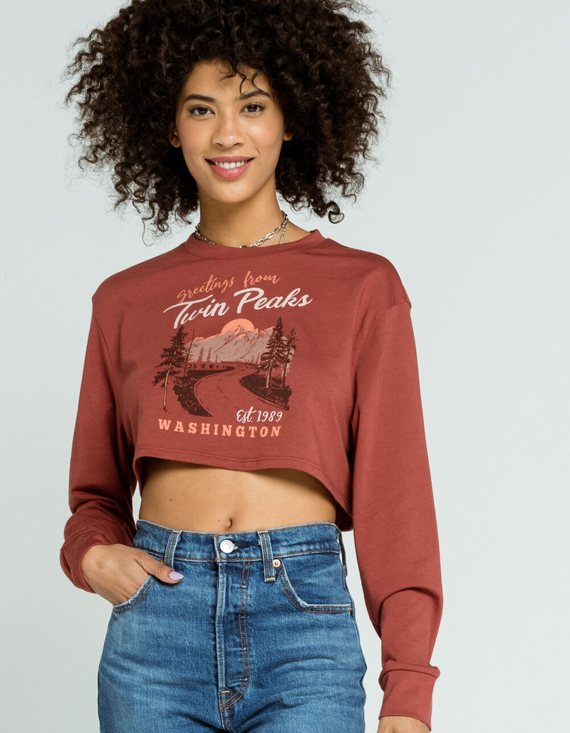 FULL TILT Twin Peaks Womens Crop Tee image number 0
