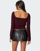 EDIKTED Ansley Lacey Cable Knit Top image number 4