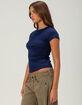 BOZZOLO Womens Rib Long Baby Tee image number 3