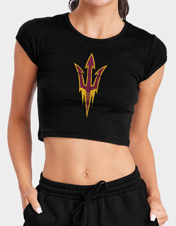 ARIZONA STATE UNIVERSITY Distressed Primary Logo Womens Baby Rib Tee Primary Image