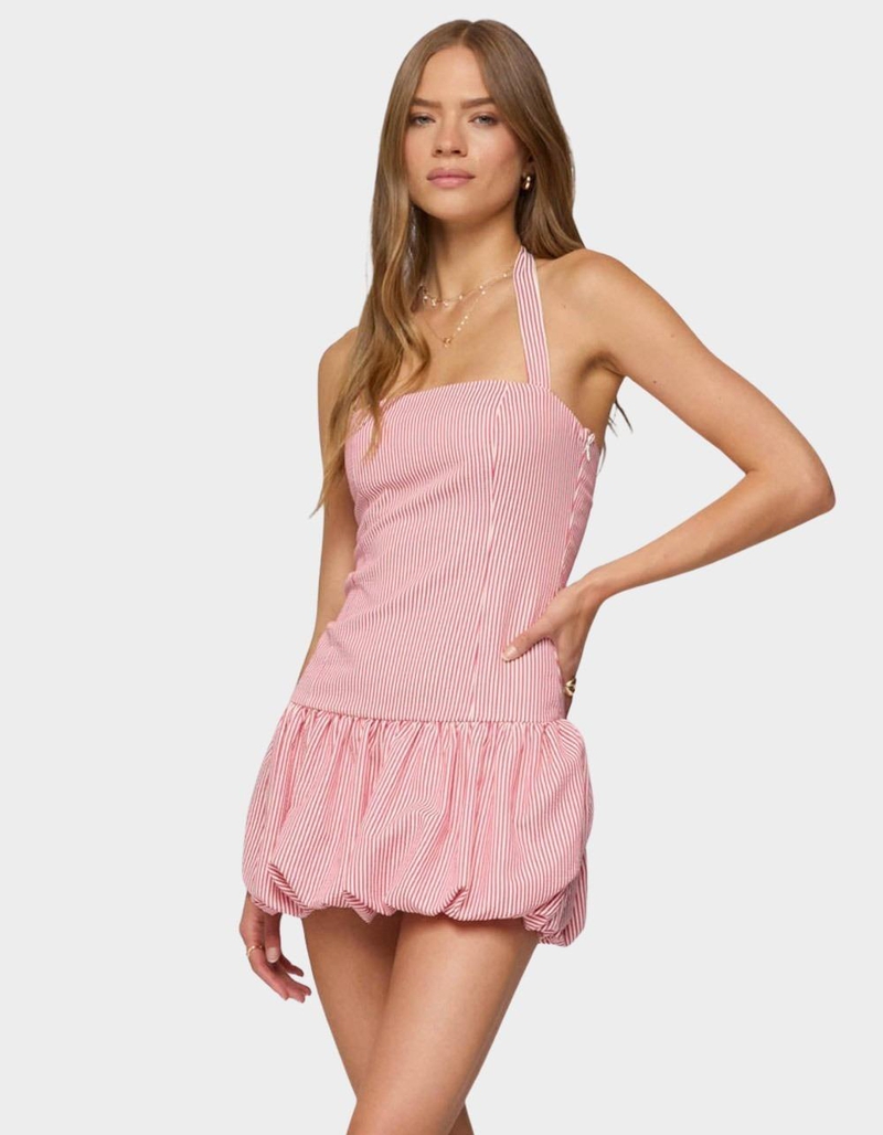 EDIKTED Pinstripe Bubble Skirt Mini Dress image number 1