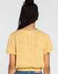 SKY AND SPARROW Flutter Sleeve Womens Mustard Wrap Top image number 3