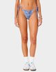 EDIKTED Denim Printed String Bikini Bottom image number 1