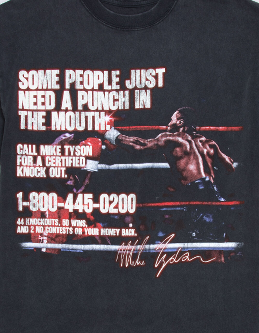MIKE TYSON Certified Knockout Mens Boxy Tee - WASHED BLACK | Tillys