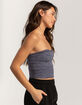 FULL TILT Seamless Lace Trim Textured Womens Tube Top image number 3