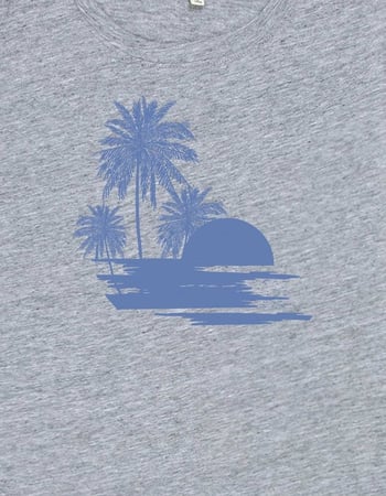BEACH Palm Trees Sunset Womens Baby Tee Alternative Image