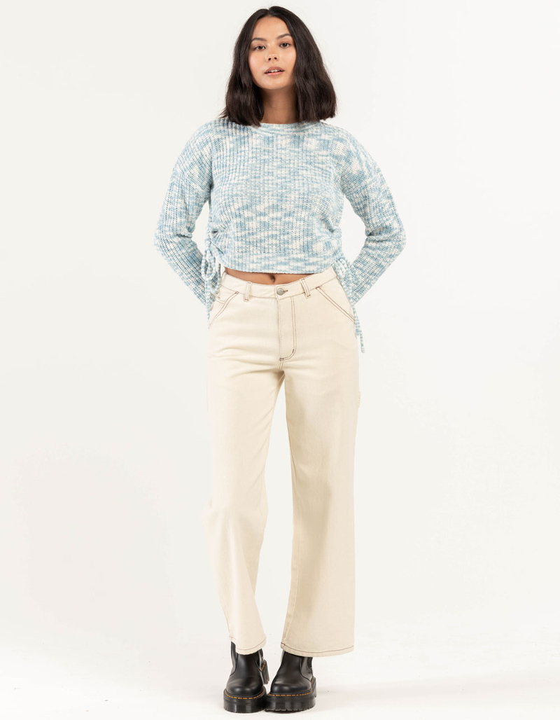 SAY WHAT Space Dye Side Cinch Womens Sweater image number 3