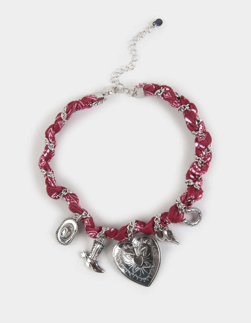 FULL TILT Paisley Bandana Charm Necklace image number 0