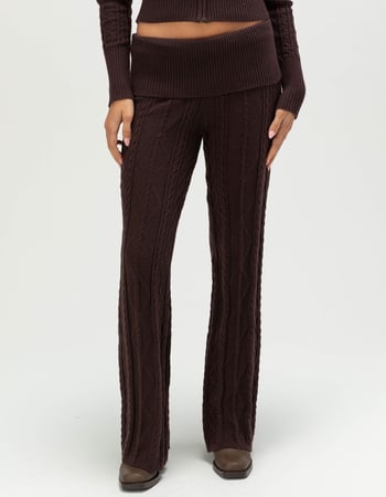 FULL TILT Cable Knit Womens Fold Over Pants Alternative Image