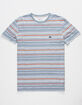 QUIKSILVER Trash Brats Blue Stripe Mens T-Shirt image number 1