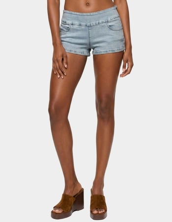 EDIKTED Zaida Stretchy Denim Micro Shorts Primary Image
