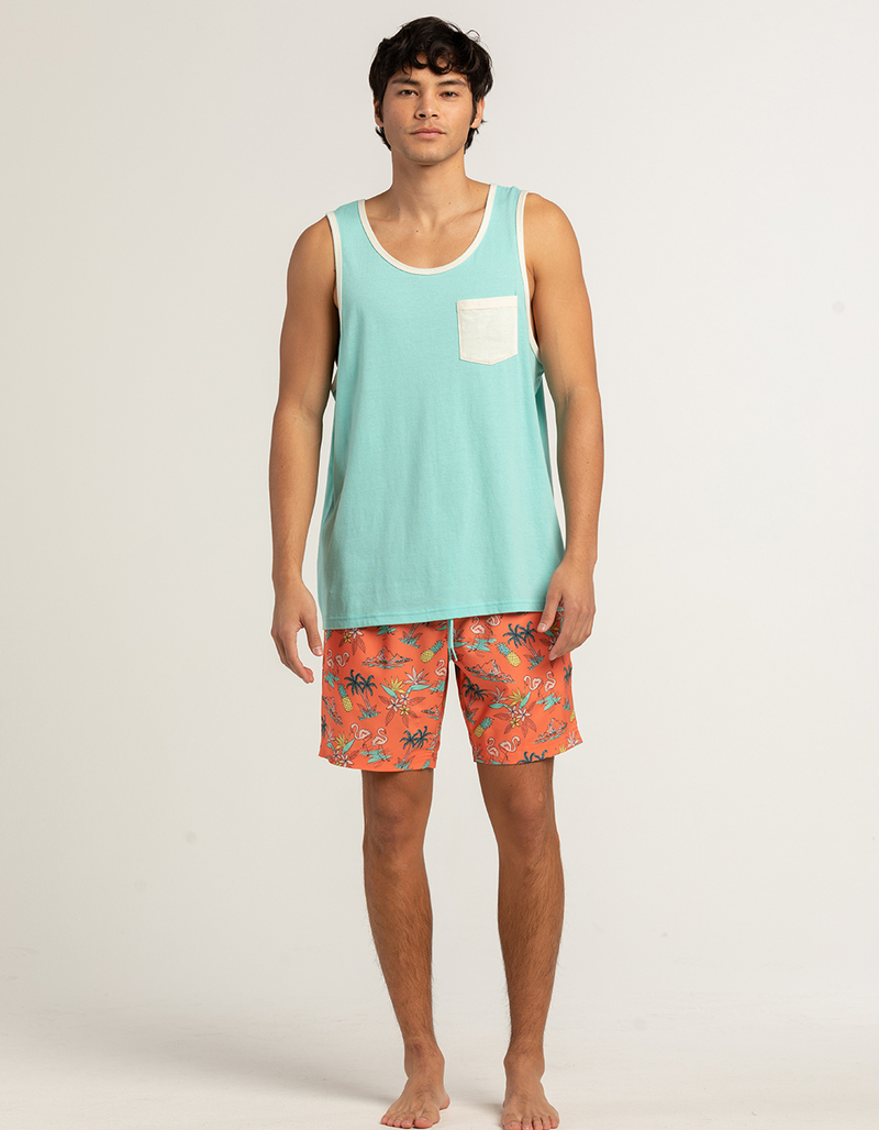 BLUE CROWN Tropic Tourist Mens 7" Swim Shorts image number 6