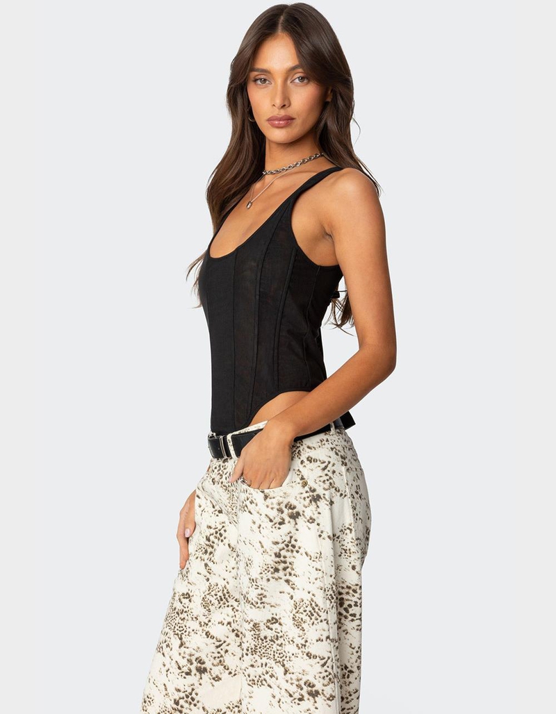 EDIKTED Taty Mesh Corset image number 1