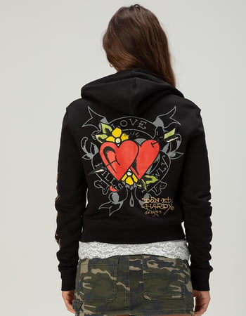 ED HARDY Heart Snake Womens Zip-Up Hoodie Alternative Image