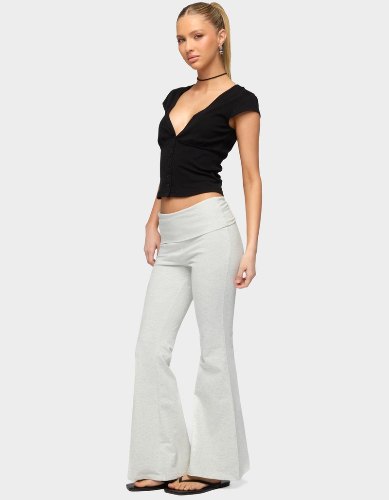 EDIKTED Petite Naomi Foldover Flared Leggings image number 3