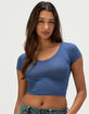 HEART & HIPS Womens V-Neck Crop Tee image number 1