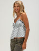 RSQ Womens Embroidered Plaid Babydoll Top image number 3