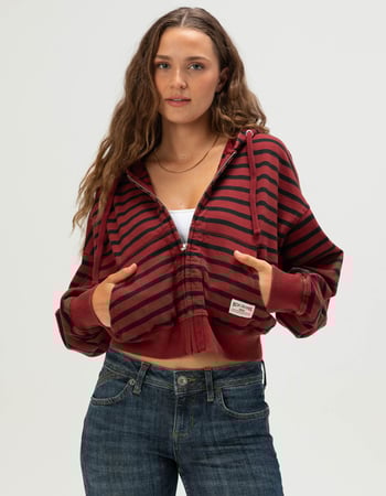 BDG Urban Outfitters Womens Stripe Zip-Up Hoodie Primary Image