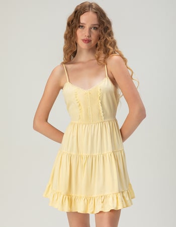 RSQ Womens Lace Trim Babydoll Dress Primary Image
