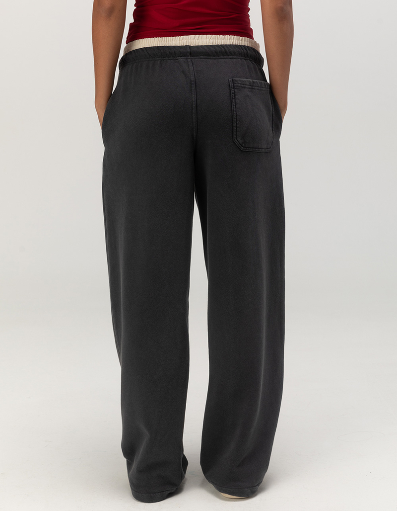 BDG Urban Outfitters Boxer Wide Leg Womens Joggers - WASHED BLACK