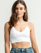 FULL TILT Lace Texture White Bralette image number 1