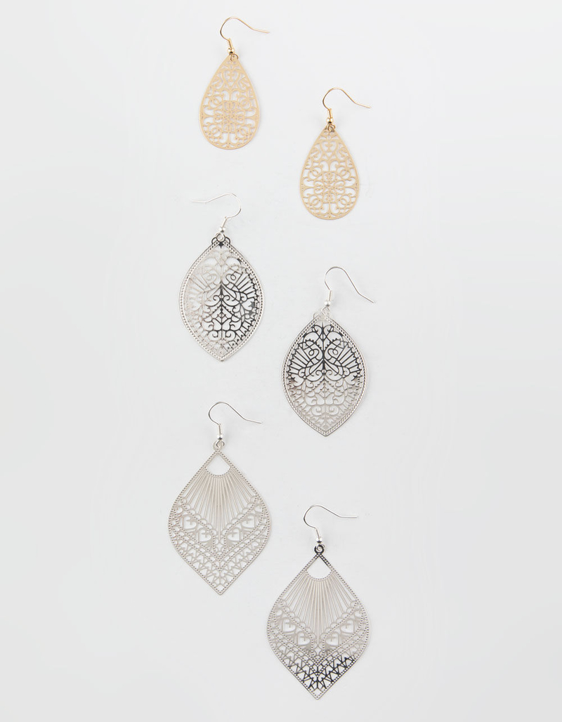 FULL TILT 3 Pack Filigree Earring Set image number 0