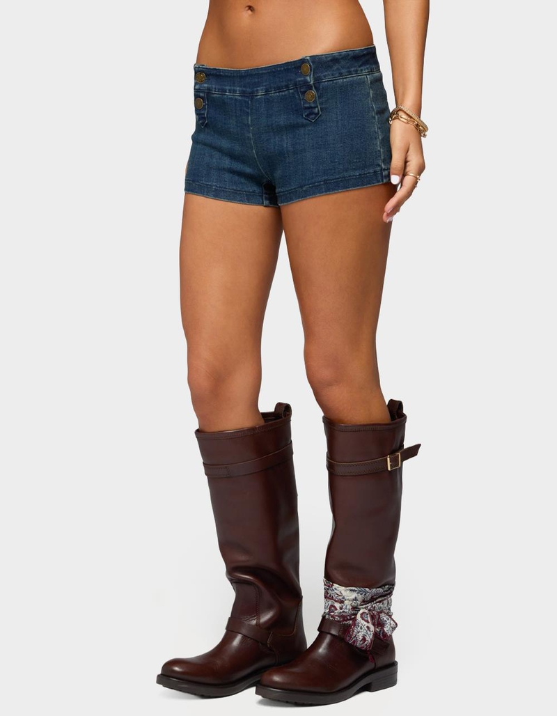 EDIKTED Sashe Stretchy Denim Shorts image number 1