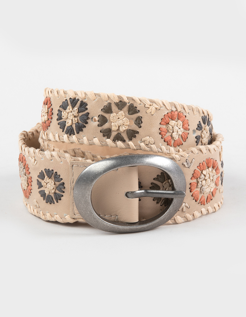 FREE PEOPLE Indigo Dreaming Raffia Belt image number 0
