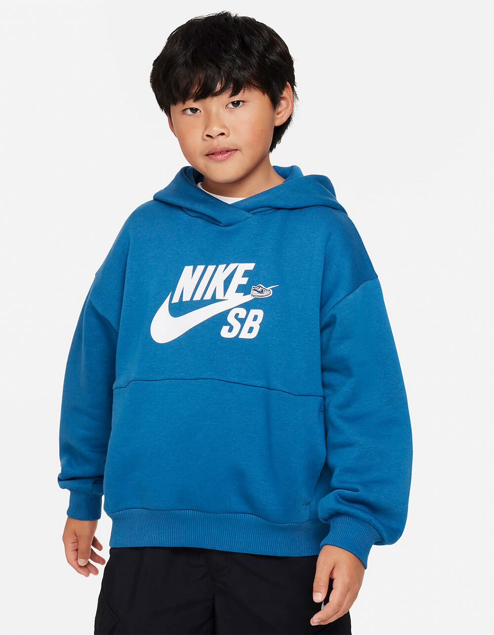 NIKE SB Icon Fleece Boys Pullover Hoodie - BLUE | Tillys