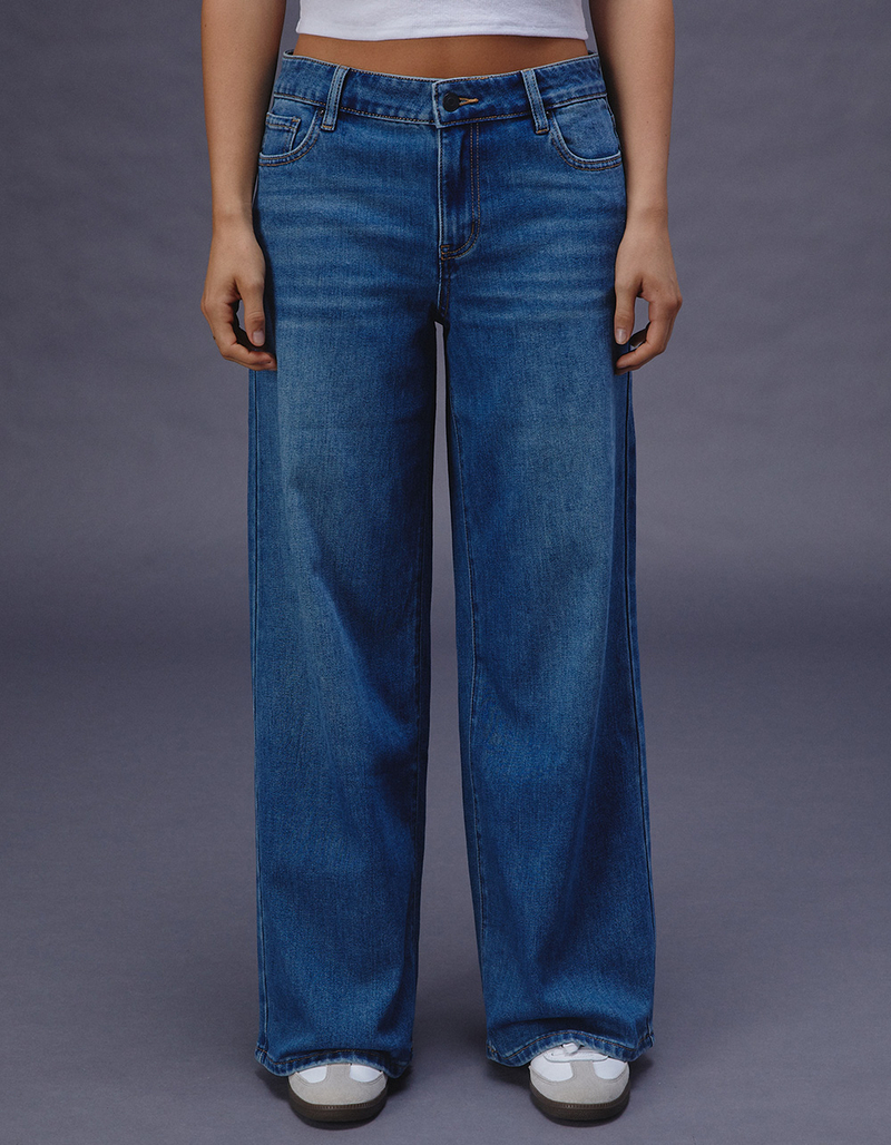 RSQ Womens Mid Rise Wide Leg Jeans - MEDIUM WASH | Tillys