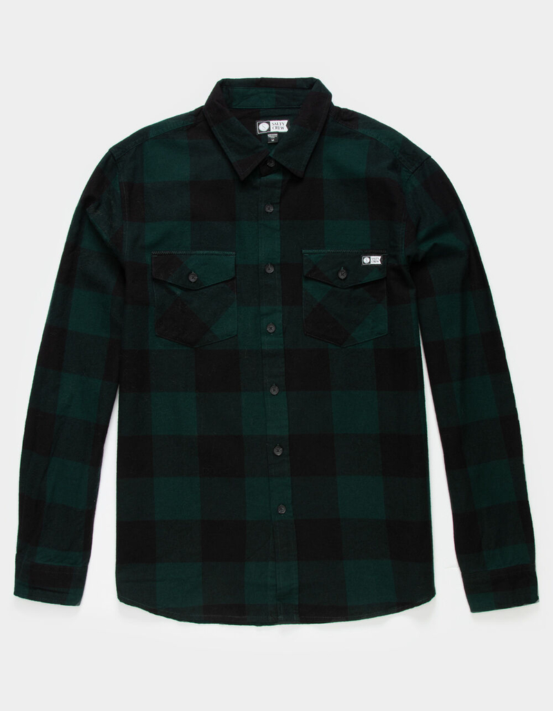 SALTY CREW Buffer Mens Green Flannel Shirt image number 0