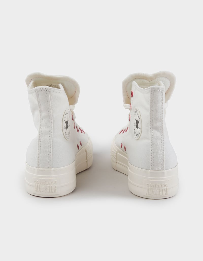 CONVERSE Chuck Taylor All Star Lift Hearts Womens High Top Platform Shoes image number 3