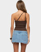 EDIKTED Calista Ribbed One Shoulder Top image number 6