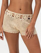 DAMSEL Crochet Womens Cover-Up Shorts image number 2