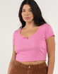 FULL TILT Essentials Split Neck Womens Tee image number 6