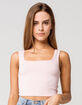 BOZZOLO Square Neck Womens Pink Crop Tank Top image number 1