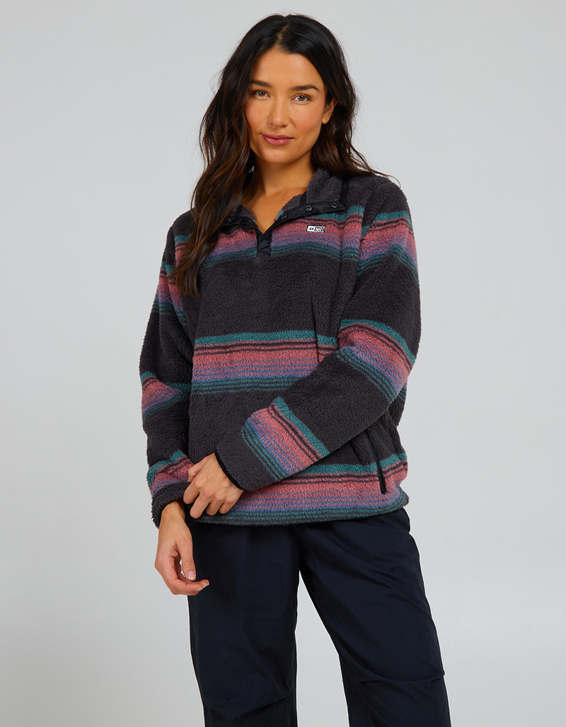 SALTY CREW Calm Seas Womens Polar Fleece Pullover Sweatshirt CHARCOAL