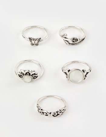 FULL TILT 5 Pack Vintage Stone Ring Set Primary Image