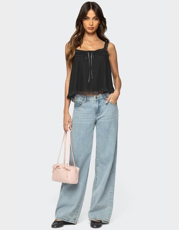 EDIKTED Ruffle Mesh Babydoll Tank Top Alternative Image