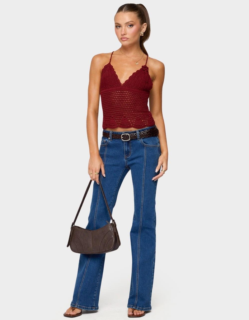 EDIKTED Delila Crochet V-Neck Top image number 4