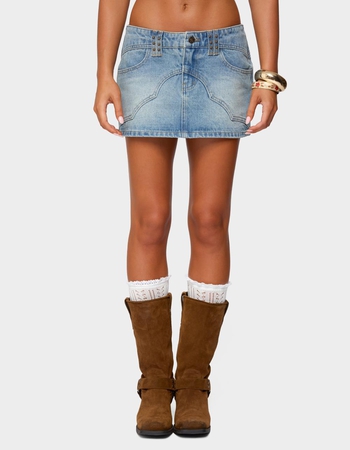 EDIKTED Tory Western Denim Mini Skirt Primary Image