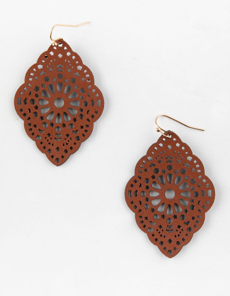 FULL TILT Leather Cutout Earrings image number 0