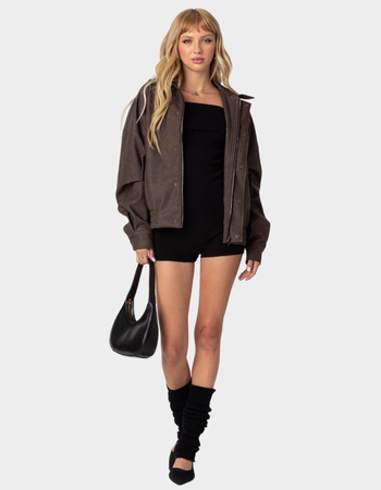 EDIKTED Mori Oversized Faux Leather Jacket Alternative Image