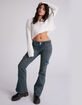 RSQ Womens Low Rise Cargo Tint Flare Pants image number 1
