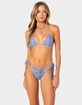 EDIKTED Denim Printed Triangle Bikini Top image number 1