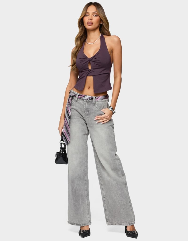 EDIKTED Prima Twisted Split Front Halter Top image number 4