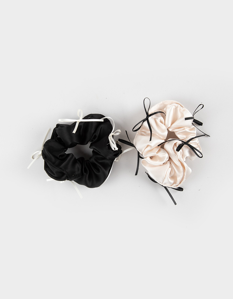 FULL TILT 2 Pack Oversized Satin Bow Scrunchies image number 1