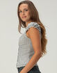 RSQ Womens Ruffle Button Front Top image number 4