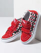VANS Checkerboard Sk8-Mid Reissue V Black & Racing Red Boys Velcro Shoes image number 3